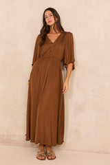 PERLA CARAMEL FLUID DRESS
