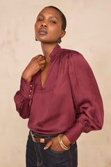 MAEVA BURGUNDY VISCOSE BLOUSE