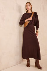 VIOLAINE BLENDED WOOL LONG SKIRT