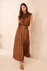 MARLON SLEEVELESS SATIN BLOUSE