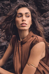 MARLON SLEEVELESS SATIN BLOUSE
