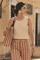 PAVANA COTTON SLEEVELESS SWEATER