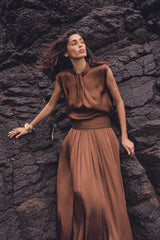 VANINA FLUID SATIN SKIRT
