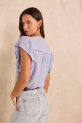 DELHI SHORT-SLEEVED COTTON BLOUSE