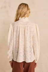 WONDER PUFFED SLEEVES LACE BLOUSE
