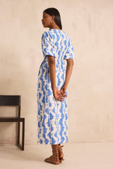 POLLYNA PRINTED COTTON TRAPEZE DRESS