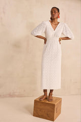 BIJOU EMBROIDERED LONG DRESS