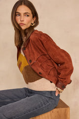 BRUNE SUEDE LEATHER JACKET