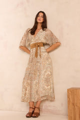POEME FLOWING PRINTED DRESS