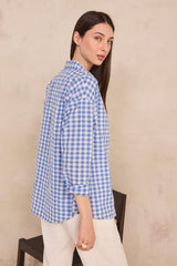MARILOU LONG-SLEEVE COTTON CHECKERED SHIRT
