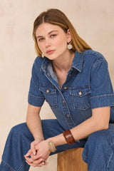 DIEGO BLUE SHORT-SLEEVE DENIM SHIRT