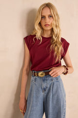 TIMEO RED SHORT-SLEEVE COTTON T-SHIRT
