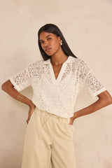 LOU SHORT SLEEVE LACE T-SHIRT