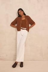 ANNA CARAMEL COTTON TANK TOP