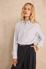 MAXIME CHAMBRAY COTTON BLOUSE
