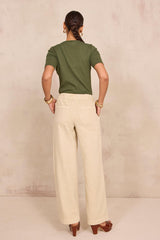 MALO NATURAL WIDE COTTON TROUSERS