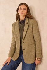 COURTNEY SAGE MIXED WOOL BLAZER