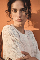 PLUME SHORT SLEEVE COTTON CARDIGAN