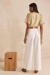 TARA WIDE COTTON TROUSERS