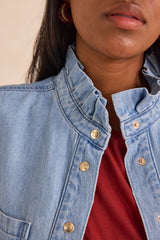 DENISE LONG-SLEEVE COTTON BLOUSE