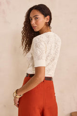PLUME SHORT SLEEVE COTTON CARDIGAN