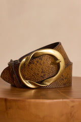 VALENTIN CAMEL LEATHER BELT
