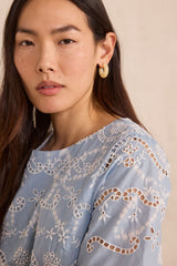 DANTY EMBROIDERED COTTON BLOUSE