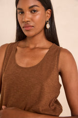 LOVE CARAMEL COTTON AND HEMP TANK TOP