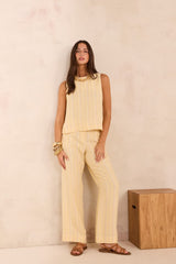 ADELE WIDE STRIPED LINEN PANTS