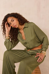BABYLON LEAF LONG SLEEVE BLOUSE