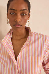 DHARMA LONG-SLEEVED STRIPED COTTON SHIRT