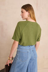 LIGHT GREEN HEMP AND COTTON T-SHIRT