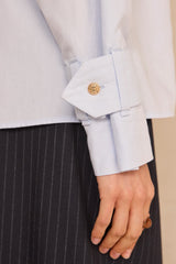 MAXIME CHAMBRAY COTTON BLOUSE