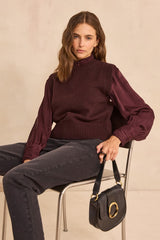 ANOUK EGGPLANT SLEEVELESS WOOL SWEATER