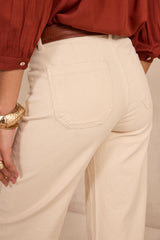 MAE WIDE COTTON BLEND TROUSERS
