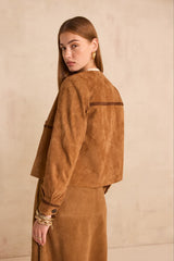 BETTY CAMEL SUEDE JACKET