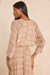 DAMIA LONG-SLEEVED PRINTED BLOUSE