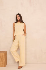 MELINA SLEEVELESS STRIPED LINEN TOP