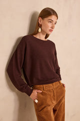 ALEA EGGPLANT MIXED WOOL SWEATER