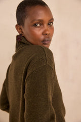 ARNOLD KHAKI MIXED WOOL SWEATER