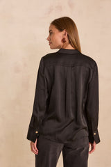 MALAGA BLACK SATIN SHIRT