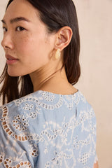 DANTY EMBROIDERED COTTON BLOUSE