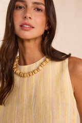 MELINA SLEEVELESS STRIPED LINEN TOP