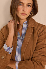 NELIA SUEDE LEATHER BLAZER