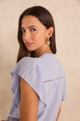 DELHI SHORT-SLEEVED COTTON BLOUSE