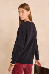 ALIX NAVY WOOL SWEATER