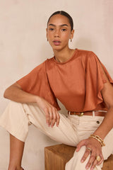 DAREN RUFFLED SLEEVE BLOUSE