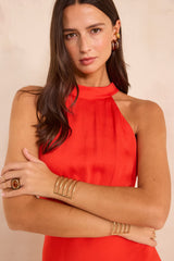 BEREY GERANIUM SLEEVELESS STRAIGHT DRESS