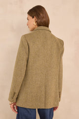 COURTNEY SAGE MIXED WOOL BLAZER