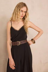 DEMIE BLACK SILK CAMISOLE TOP